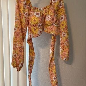 Floral Long Sleeve Women's Top